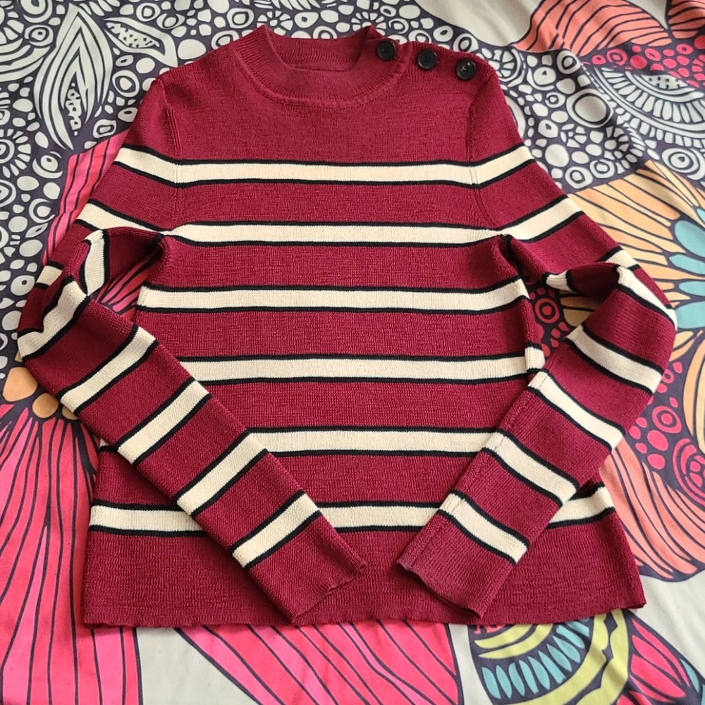 Isabel Marant Etoile dark red striped sweater